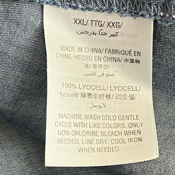 Style & Co Blue Plaid Pintuck Popover Blouse Relaxed Fit Size XXL - Picture 6 of 7